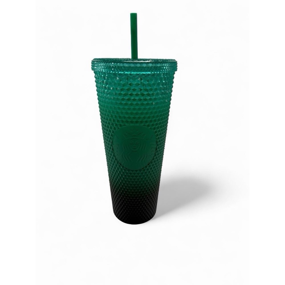 Starbucks 24oz Green Gradient Studded Tumbler Cold Cup with Straw